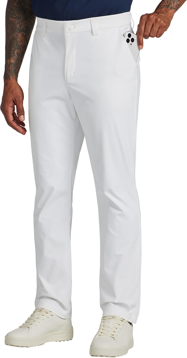 Mens Golf Pants Stretch Dress Pants Quick Dry Work Business Slacks Casual Pants with 4 Pockets 30"/32"/34"