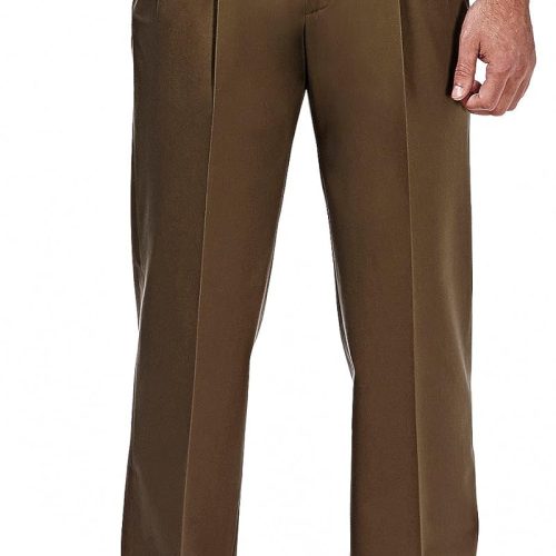 Men's Premium No Iron Khaki Classic Fit Pleat Front Regular and Big & Tall Sizes